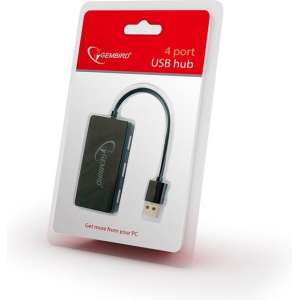 Gembird USB hub met 4 poorten - USB2.0 - busgevoed / zwart - 0,15 meter