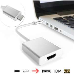 DrPhone USB-C Naar HDMI - 4K Type-C Adapter - Ultra HD 4K - Zilver