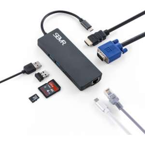 SBVR - 8 in 1 Type-C Multifunctionele Hub Adapter - Incl. HDMI & Ethernet