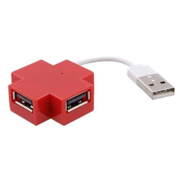 4 Poorts USB Hub | USB Splitter Hub Hoge Snelheid | 4 Poorten USB Hub 2.0 Combo Hub Voor PC Laptop Notebook Computer - Rood