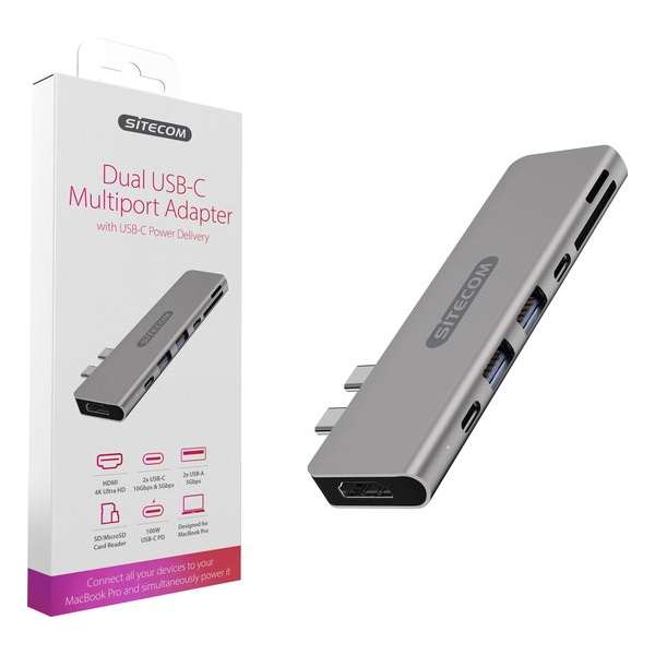 Sitecom CN-391 Dual USB-C Multiport Adapter