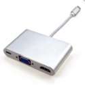 Garpex® USB 3.1 Type C naar HDMI VGA en USB 3.0 Audio Hub 5 in 1 Converter Zilvergrijs 23cm