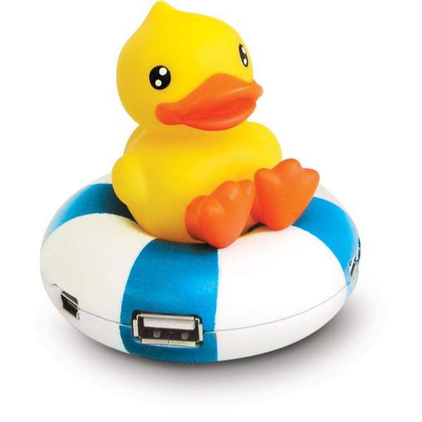 Bduck USB Hub 4 aansluit poorten - Eendje met Zwemband