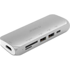 Orico USB-C Hub  4K HDMI, PD, 2x USB 3.0 - Aluminium - Zilver