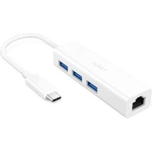 Aukey USB Hub 3 x USB 3.0 poorten + LAN poort - Wit