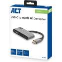 ACT AC7020 kabeladapter/verloopstukje USB-C HDMI Grijs