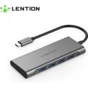 Lention - USB-C Premium 5 in 1 Hub - 4x Quatro USB 3.0  - Type-C Iphone Oplaadpunt - Macbook/Mac air - CB-TP-C31