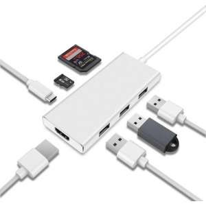 Universele 7-in-1 USB-C Adapter Wit