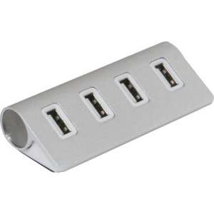 Ultron, UH-401 4-poort Aluminium USB Hub (Zilver)