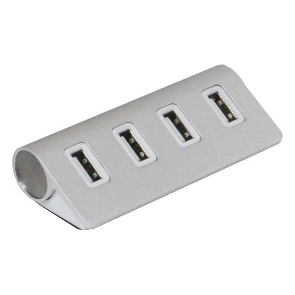 Ultron, UH-401 4-poort Aluminium USB Hub (Zilver)