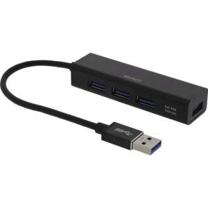 DELTACO UH-487 Mini USB hub 4-poorts - USB 3.1 Gen 1 (5Gbps) - Zwart