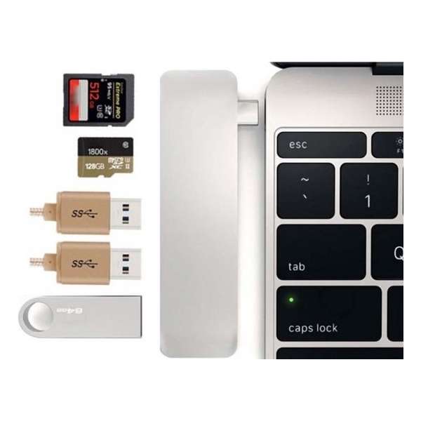 Type-C USB Combo Hub - Space Grey - 3x USB - 1x SD - 1x Micro SD