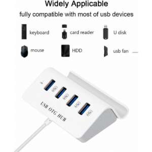 USB 3.0 HUB wit als telefoonstandaard 4 poorten.