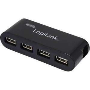 LogiLink 4 Port Hub, USB 2.0 actief Zwart