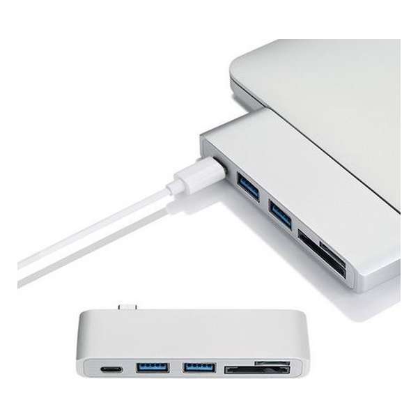 USB Type-C Hub met 2x USB 3.0 SD-card TF card memorycard slot USB-C / HaverCo