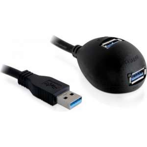 Delock - 2-Poorts USB Hub - Zwart