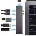 USB C Adapter Hub MacBook - 4K HDMI - (Micro)SD Kaart - 5K USB C - USB 3.1 - Grijs - ClickHub