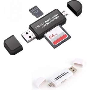 3-in-1 type C USB-kaartlezer / Schrijver - Zwart