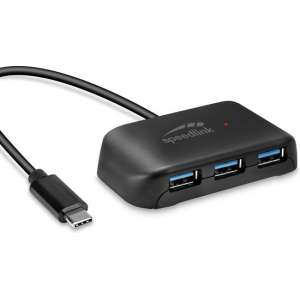 Speedlink SNAPPY EVO USB Hub - 4-Port - USB-C Naar USB 3.0 - Zwart