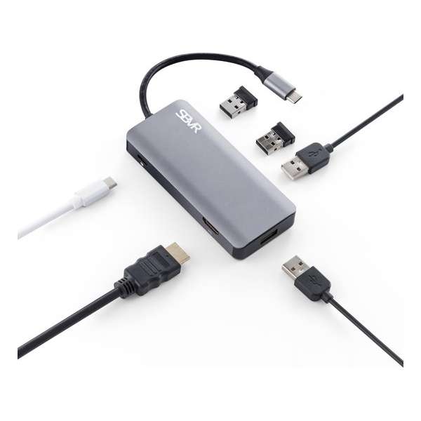 SBVR 6 in 1 USB Type - C Hub - Mulitport Adaparter 4K HMDI / USB 3.0 / USB 2.0 / USB-C