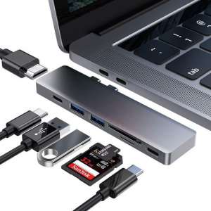 MacBook USB C Adapter Hub 7 in 1 | HDMI / 2*USB-C (Thunderbolt) / 2*USB-A / SD / Micro SD
