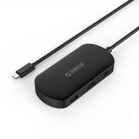 Orico - 3in1 Type-C naar Type-C, USB 3.0 Type-A en HDMI 4K Adapter/Hub - met Power Delivery - Voor Windows, Mac OS en Linux.