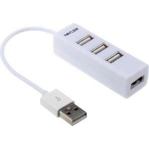 Ninzer® Mini USB Hub met 4 USB aansluitingen | Wit