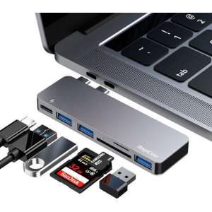 MacBook USB-C Adapter Hub 6 in 1 | USB-C Powerdelivery / 3* USB 3.0 / SD / Micro SD
