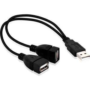 USB hub | 2 poorten | USB 2.0 | Plug & play | 30 centimeter | Zwart