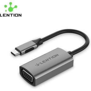 Lention - Premium USB-C Adapter (VGA) - USB-C Naar VGA - MacBook Pro/iPad /Mac Air/Surface Book 2/Go/Chromebook - CB-CU606V-GRY
