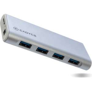 Cadyce USB 3.0 naar 4x USB 2.0 Hub | Universeel | Stijlvol & Compact Design | Plug & Play | Zilver
