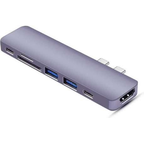 USBc Hub MacBook Pro met HDMI - SD - TF - USB 3.0 & Thunderbolt poort - 7 in 1 Hub.