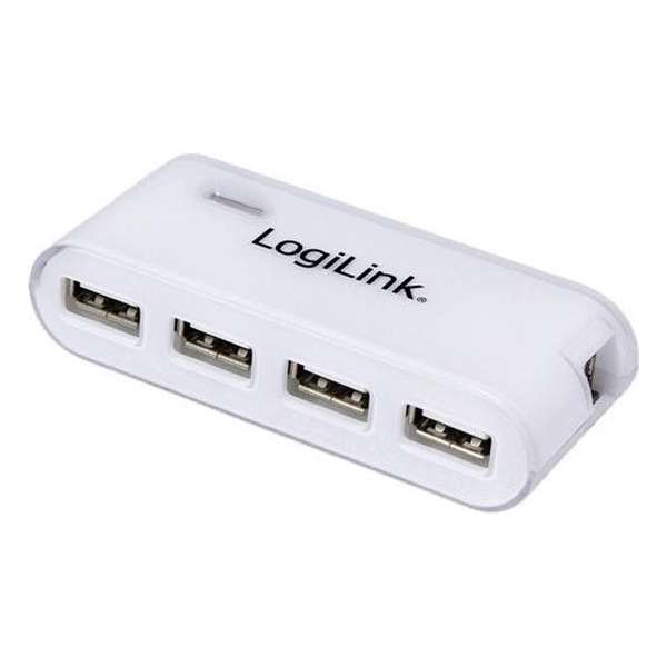 USB-HUB 4-Port LogiLink m. voeding wit