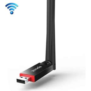 Tenda U6 Draagbare 300Mbps draadloze USB WiFi-adapter Externe ontvanger Netwerkkaart met 6dBi externe antenne (zwart)