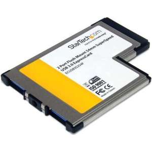 StarTech.com 2-poorts verzonken gemonteerde ExpressCard 54 mm SuperSpeed USB 3.0 kaartadapter met UASP-ondersteuning