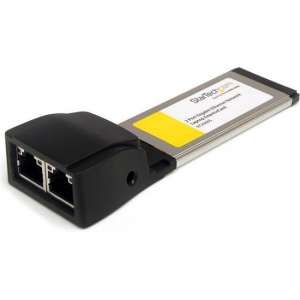 StarTech.com Twee-poort ExpressCard Gigabit Laptop Ethernet Netwerkkaart Adapter
