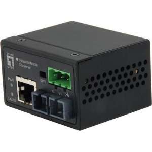 LevelOne IEC-4001 netwerk media converter 100 Mbit/s Multimode Zwart