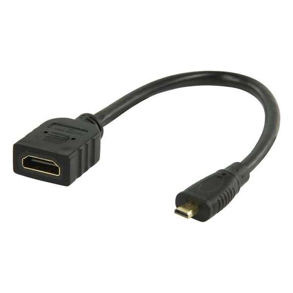Valueline High Speed HDMI-kabel met ethernet HDMI micro-connector - HDMI input 0,20 m zwart