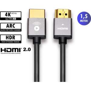 2.0 High Speed HDMI kabel - Zwart - 1.5 meter - Dunne kabel -  Gold plated - HDMI naar HDMI | OPlay