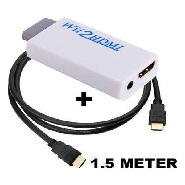 Wii naar HDMI converter / omvormer / adapter + HDMI kabel 1.5 meter - Mangry