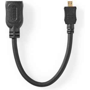 High Speed HDMI™-Kabel met Ethernet | HDMI™-Connector | HDMI™ Micro-Ingang | 0,2 m | Zwart