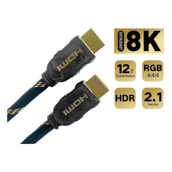 Premium 4K/8K/10K Ultra High Speed 2.1 HDMI kabel 0.5 meter