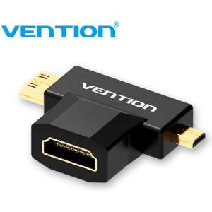 Vention Mini HDMI (C) + Micro HDMI (D) naar HDMI Vrouwelijk (A) - Full HD 1080P, 3D & 60Hz