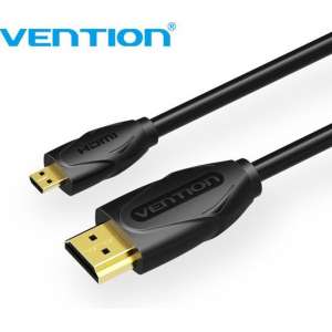 Vention Micro HDMI naar HDMI kabel Full HD 1080P & 3D - Gold Plated - 2 Meter