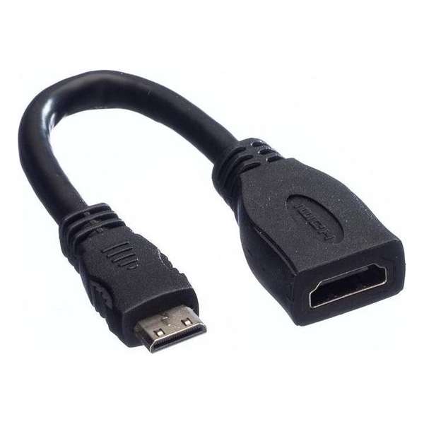 Value Mini HDMI - HDMI adapter - versie 1.4 (4K 30Hz) / zwart - 0,15 meter