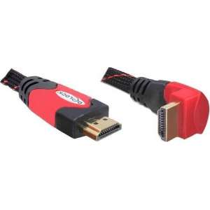 Delock - 1.4 High Speed HDMI kabel - eenzijdig haaks - 1 m - Zwart/Rood