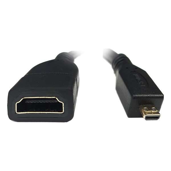 NÖRDIC HDMI-N5007, HDMI 1.4 naar Micro HDMI 4K, 0.1 meter, zwart