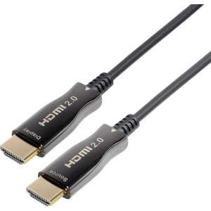 MaxTrack Actieve optical fiber HDMI kabel - versie 2.0 (4K 60Hz HDR) - 15 meter