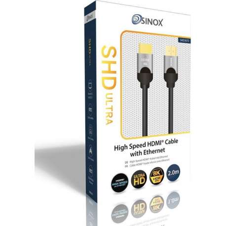 Sinox SHD Ultra HDMI kabel - versie 2.1 (8K 60Hz HDR) - 2 meter