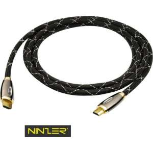 Ninzer® Premium HDMI kabel 3D, HD, FHD, 4K vergulde connectoren 1,5 meter